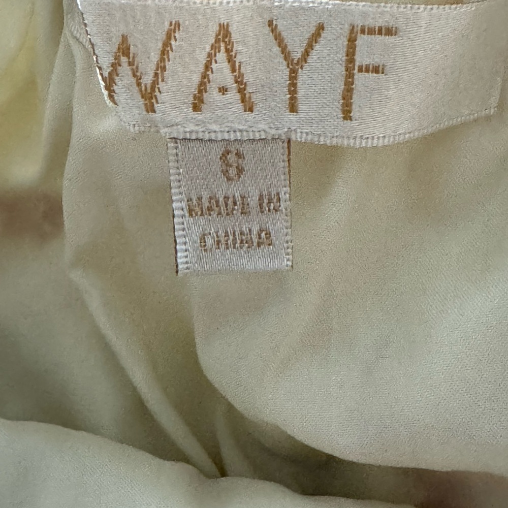 WAYF Whisper Cottage-Core‎ Square Neck Back Tie Ivory Floral Print Ivory Sz S - Picture 13 of 16